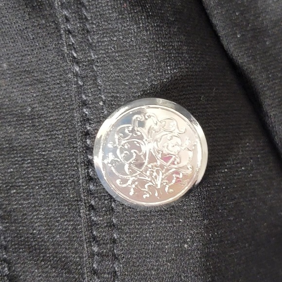 WHBM Button Blazer Jacket 00 Black & Silver - Picture 3 of 7